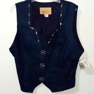 Vintage Western NEW FRONTIER jean Vest Sz. Large